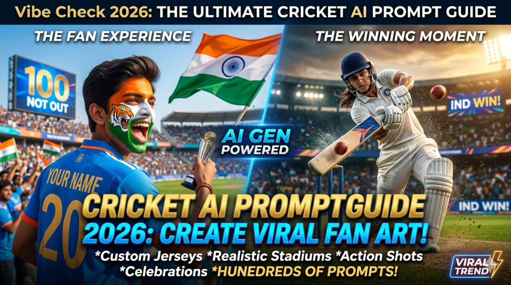 Cricket AI Photo Prompts 2026: Create Viral IPL & Team India AI Images